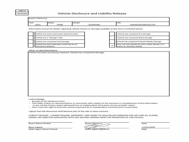 MAJ3S2GE2MC451753 - 2021 FORD ECOSPORT SE Սև լուսանկար 13