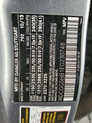 WDCGG5HB1EG230748 - 2014 MERCEDES-BENZ GLK 350 SILVER photo 13