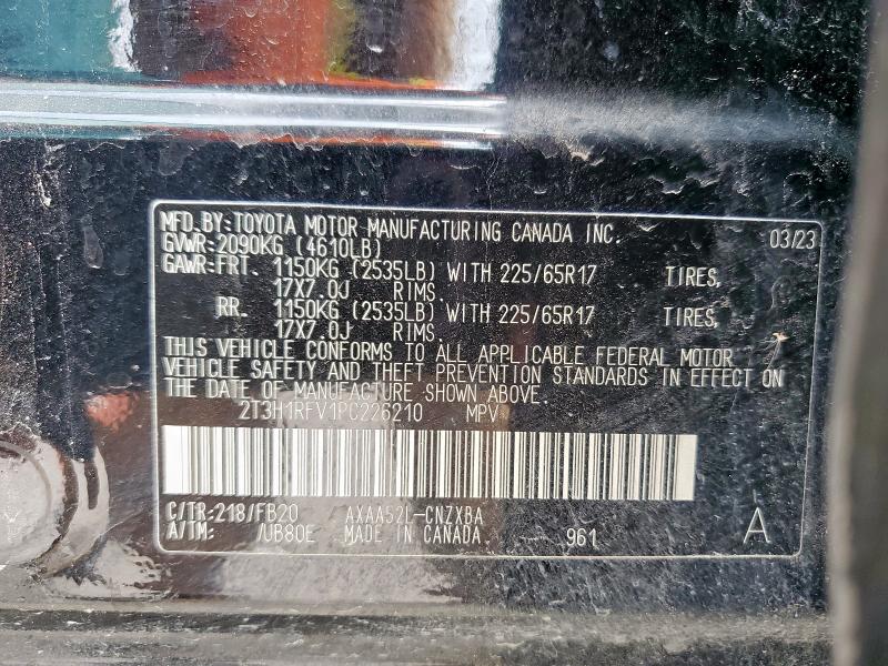 2T3H1RFV1PC226210 - 2023 TOYOTA RAV4 LE BLACK photo 13