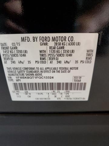 1FM5K8GT1FGC13324 - 2015 FORD EXPLORER SPORT Qara foto 13