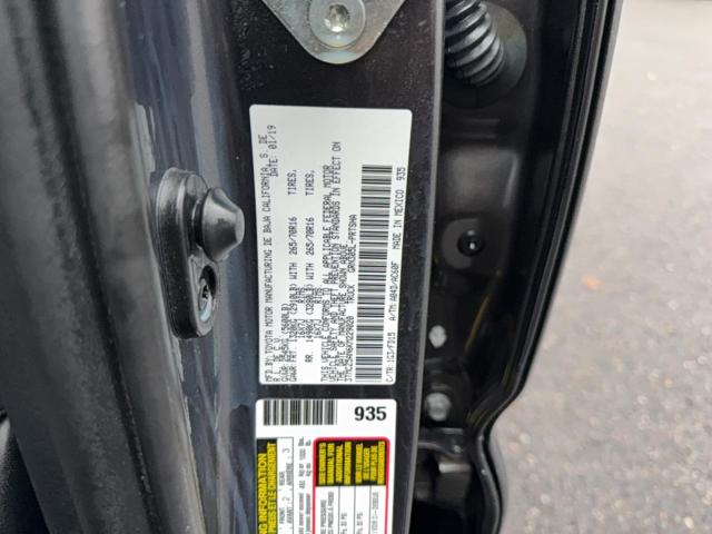 3TMCZ5AN6KM229020 - 2019 TOYOTA TACOMA DOUBLE CAB GRAY photo 10