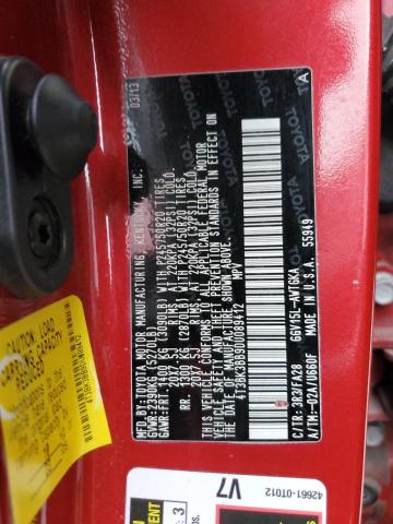 4T3BK3BB9DU089412 - 2013 TOYOTA VENZA LE RED photo 13