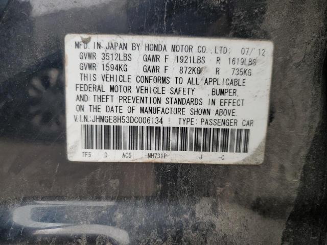 JHMGE8H53DC006134 - 2013 HONDA FIT SPORT 黑色 照片 13