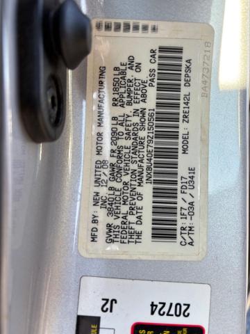 1NXBU40E79Z150561 - 2009 TOYOTA COROLLA BASE Gümüş foto 10