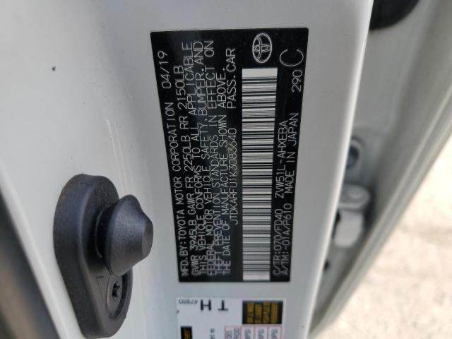 JTDKARFU1K3083640 - 2019 TOYOTA PRIUS WHITE photo 12
