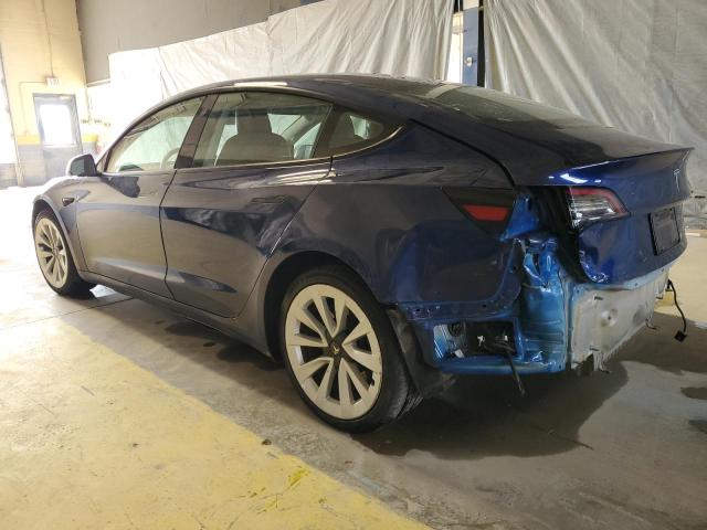 5YJ3E1EA0NF368662 - 2022 TESLA MODEL 3 BLUE photo 2