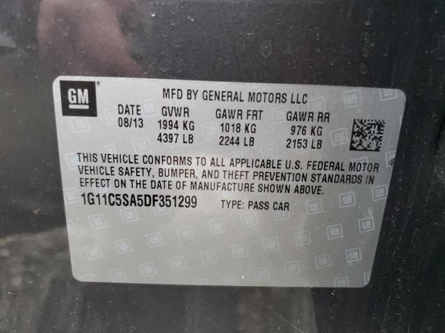 1G11C5SA5DF351299 - 2013 CHEVROLET MALIBU 1LT GRAY photo 12