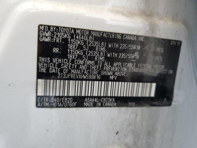 2T3JFREVXHW599816 - 2017 TOYOTA RAV4 SE 白色 照片 13