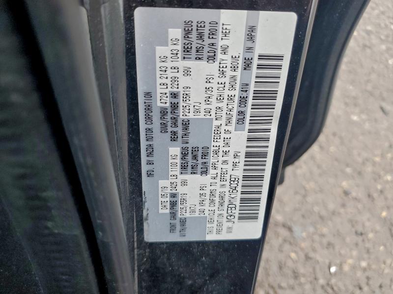 JM3KFBDM1K1640397 - 2019 MAZDA CX-5 GRAND TOURING BLACK photo 12