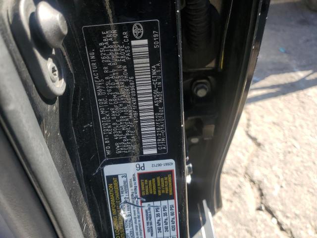 4T1BF1FK8FU996876 - 2015 TOYOTA CAMRY LE 黑色 照片 12