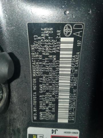 2T1BU4EE1DC116313 - 2013 TOYOTA COROLLA BASE გრაფიტი ფოტო 12