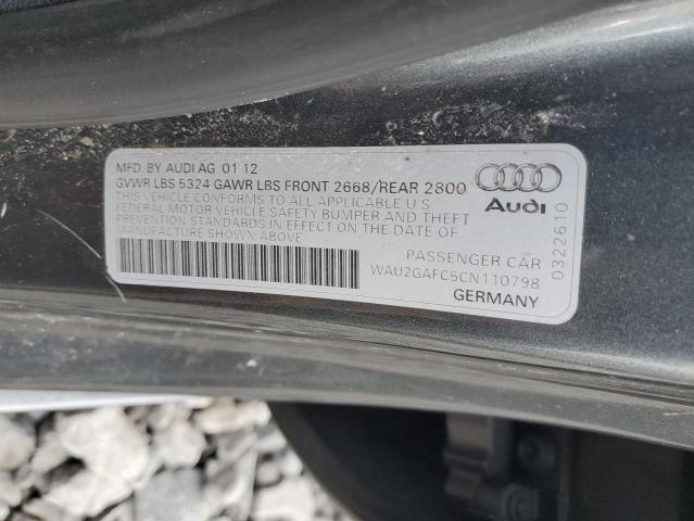 WAU2GAFC5CN110798 - 2012 AUDI A7 PRESTIGE Boz foto 12