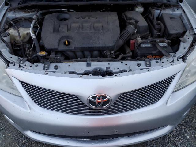 2T1BU4EE0CC787647 - 2012 TOYOTA COROLLA BASE SILVER photo 11