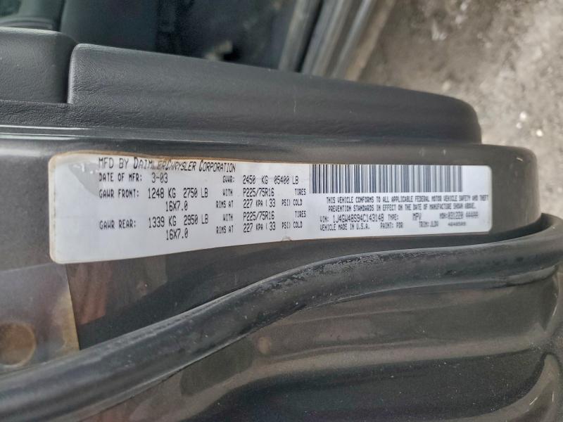 1J4GW48S94C143148 - 2004 JEEP GRAND CHER LAREDO 灰色 照片 13