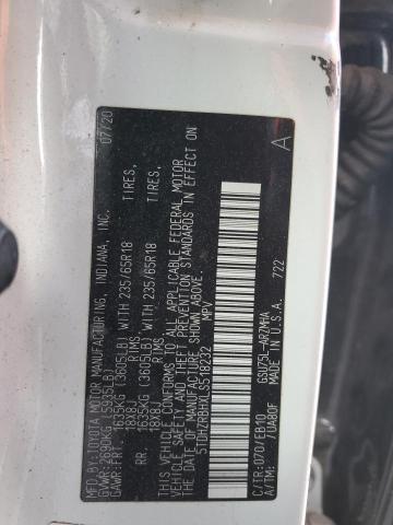 5TDHZRBHXLS518232 - 2020 TOYOTA HIGHLANDER XLE Beyaz fotoğraf 13