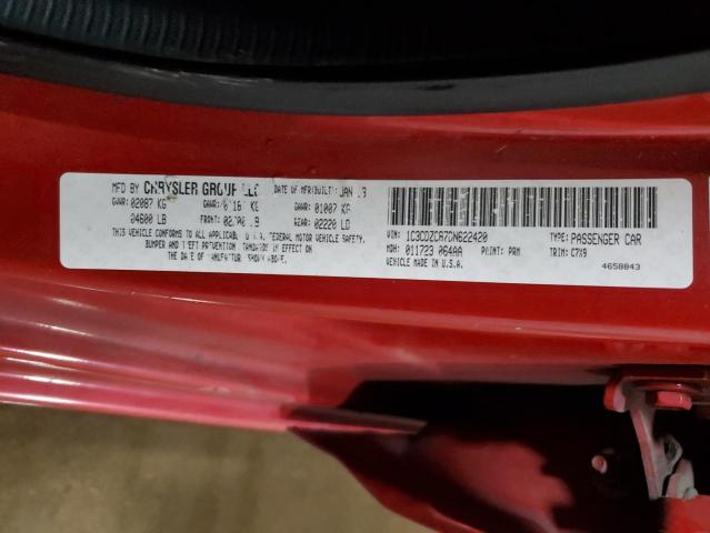 1C3CDZCB7DN622420 - 2013 DODGE AVENGER SXT RED photo 12