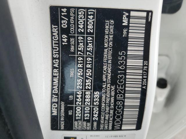 WDCGG8JB2EG316355 - 2014 MERCEDES-BENZ GLK 350 4MATIC WHITE photo 13