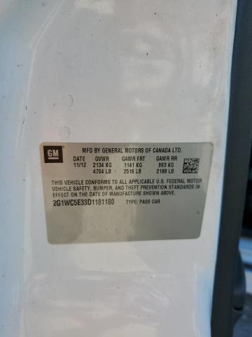2G1WC5E33D1181180 - 2013 CHEVROLET IMPALA LTZ 白色 照片 12
