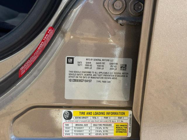 1G1ZB5E06CF184197 - 2012 CHEVROLET MALIBU LS Сұр фото 10