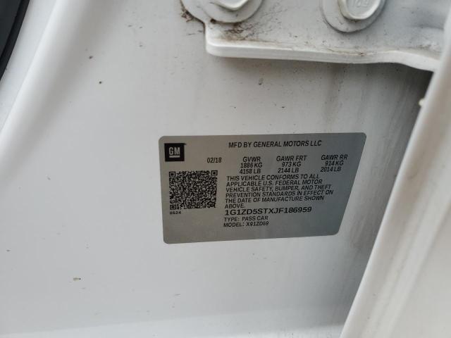 1G1ZD5STXJF186959 - 2018 CHEVROLET MALIBU LT Білий фото 12