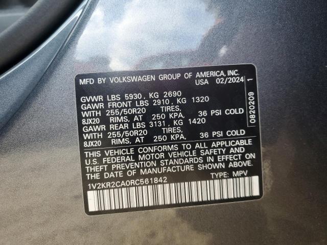 1V2KR2CA0RC561842 - 2024 VOLKSWAGEN ATLAS SE SILVER photo 13