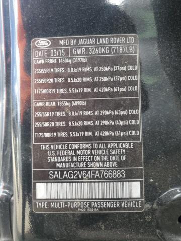 SALAG2V64FA766883 - 2015 LAND ROVER LR4 HSE BLACK photo 13