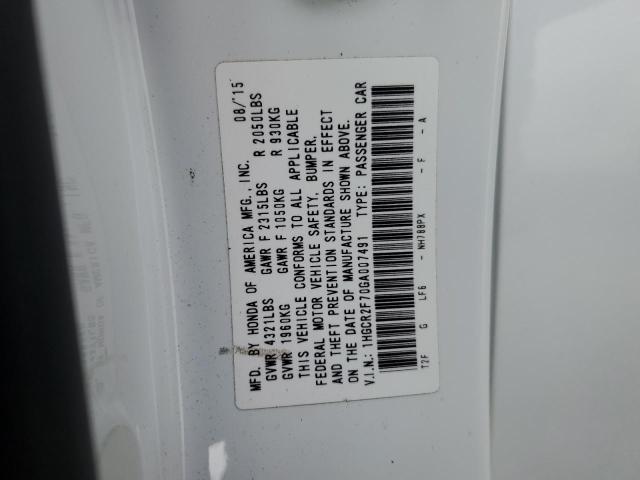 1HGCR2F70GA007491 - 2016 HONDA ACCORD EX თეთრი ფოტო 13