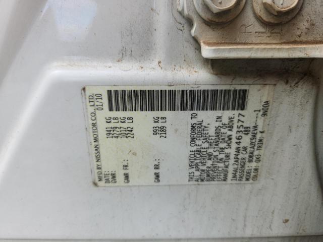 1N4AL2AP4AN463577 - 2010 NISSAN ALTIMA BASE WHITE photo 12