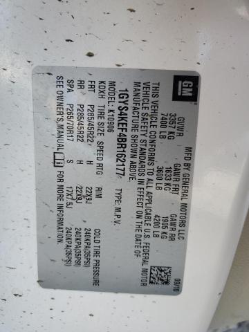 1GYS4KEF4BR162177 - 2011 CADILLAC ESCALADE ESV PLATINUM თეთრი ფოტო 13