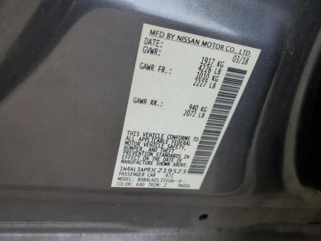 1N4AL3AP9JC219523 - 2018 NISSAN ALTIMA 2.5 灰色 照片 12