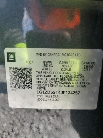 1G1ZD5ST4JF134257 - 2018 CHEVROLET MALIBU LT ნაცრისფერი ფოტო 12