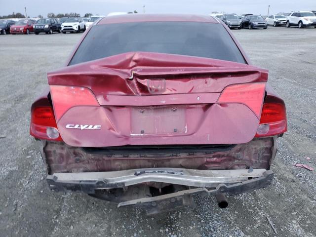 1HGFA16588L072043 - 2008 HONDA CIVIC LX Բորդո լուսանկար 6