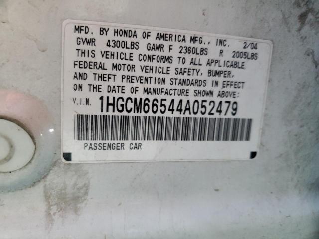 1HGCM66544A052479 - 2004 HONDA ACCORD EX 白色 照片 12