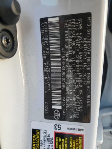 4T1BZ1HK6JU007986 - 2018 TOYOTA CAMRY XSE WHITE photo 13