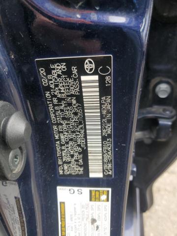 JTDEPRAE3LJ105517 - 2020 TOYOTA COROLLA LE ლურჯი ფოტო 12