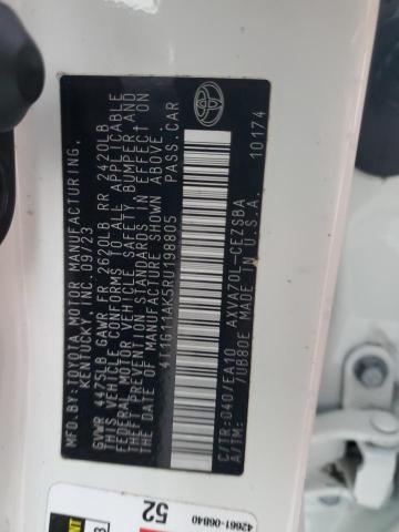 4T1G11AK5RU198805 - 2024 TOYOTA CAMRY SE NIGHT SHADE WHITE photo 12