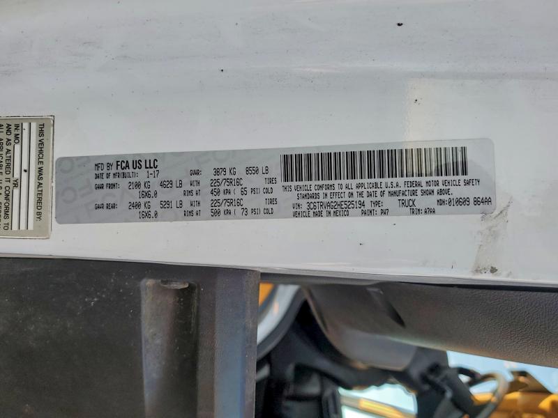 3C6TRVAG2HE525194 - 2017 RAM PROMASTER 1500 STANDARD WHITE photo 13