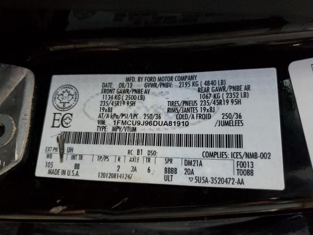 1FMCU9J96DUA81910 - 2013 FORD ESCAPE TITANIUM BLACK photo 13