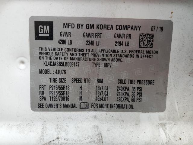 KL4CJASB5LB009147 - 2020 BUICK ENCORE PREFERRED WHITE photo 13