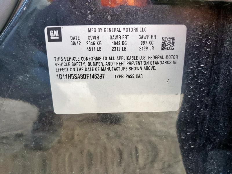 1G11H5SA8DF146397 - 2013 CHEVROLET MALIBU LTZ Qara foto 12