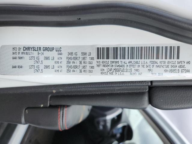 1C4PJMBS6FW513115 - 2015 JEEP CHEROKEE TRAILHAWK WHITE photo 13