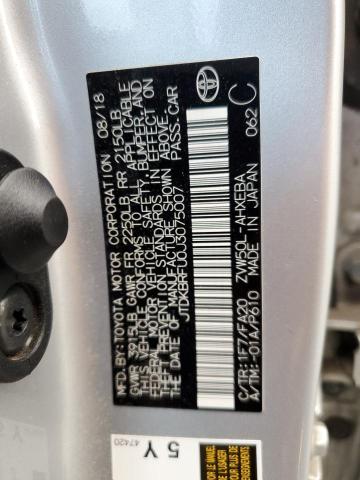 JTDKBRFU0J3075007 - 2018 TOYOTA PRIUS ვერცხლისფერი ფოტო 12