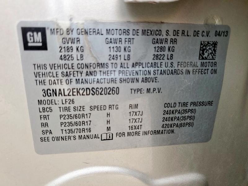 3GNAL2EK2DS620260 - 2013 CHEVROLET CAPTIVA LS GOLD photo 13