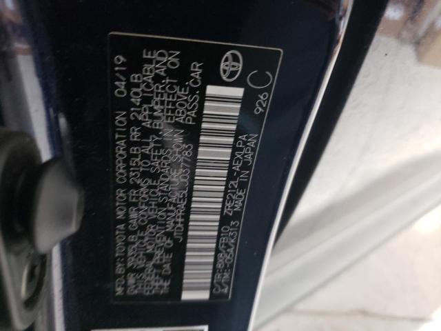 JTDHPRAE5LJ037783 - 2020 TOYOTA COROLLA LE BLUE photo 12