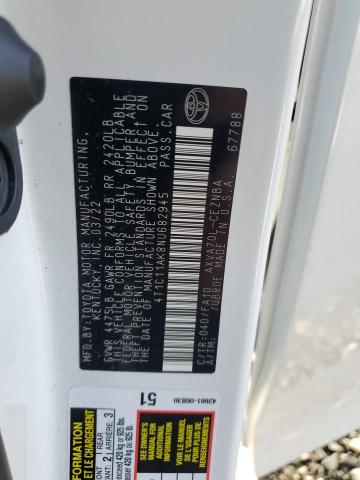 4T1C11AK8NU682945 - 2022 TOYOTA CAMRY LE თეთრი ფოტო 13