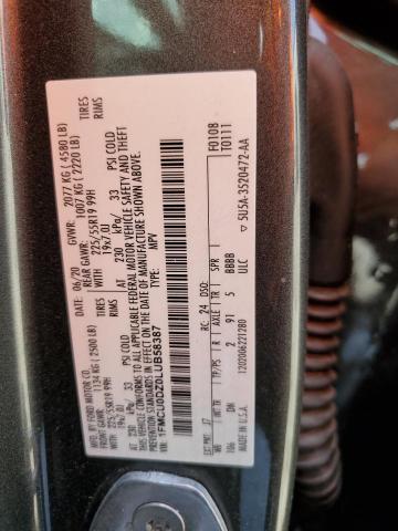 1FMCU0DZ0LUB58387 - 2020 FORD ESCAPE TITANIUM GRAY photo 13