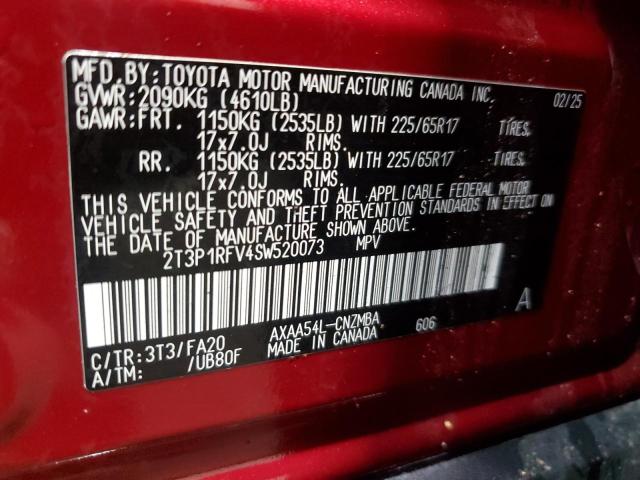 2T3P1RFV4SW520073 - 2025 TOYOTA RAV4 XLE كستنائي صورة 13