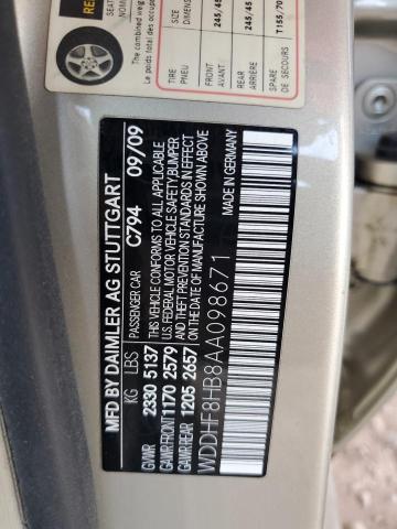 WDDHF8HB8AA098671 - 2010 MERCEDES-BENZ E 350 4MATIC BEIGE photo 12