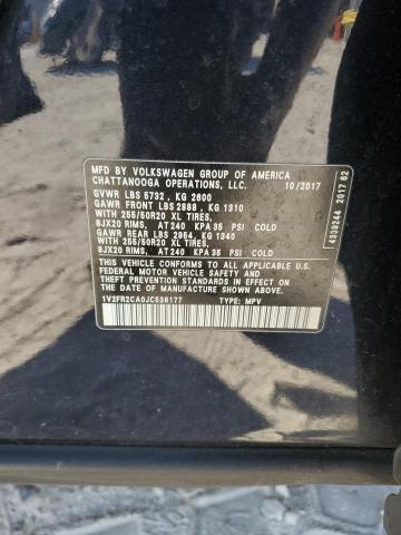 1V2FR2CA0JC538177 - 2018 VOLKSWAGEN ATLAS SE BLACK photo 13