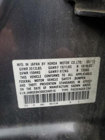 JHMGE8H39DC048516 - 2013 HONDA FIT ვერცხლისფერი ფოტო 13